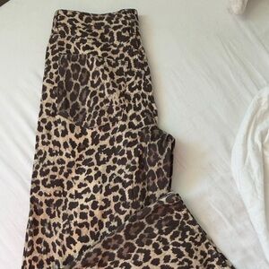 Wide leg women’s cheetah print jeans